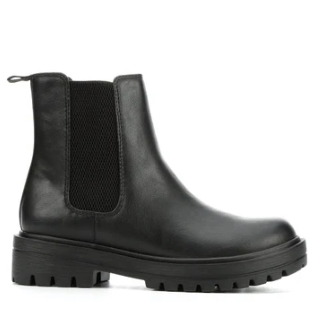 Soda Pilot Black Faux Leather Platform Lug Boot 7 - Picture 3 of 3